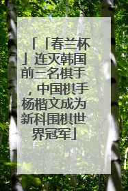 「春兰杯」连灭韩国前三名棋手，中国棋手杨楷文成为新科围棋世界冠军