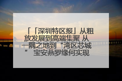 「深圳特区报」从粗放发展到高端集聚 从一隅之地到“湾区芯城” 宝安燕罗缘何实现“战略突围”