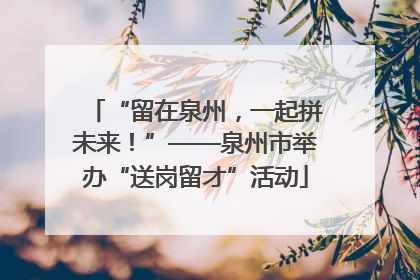 “留在泉州，一起拼未来！”——泉州市举办“送岗留才”活动