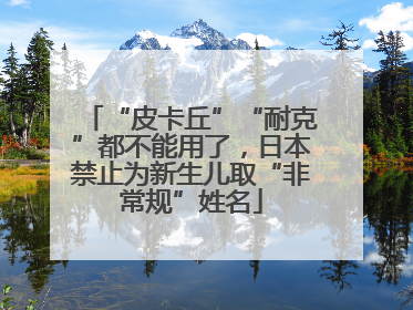 “皮卡丘”“耐克”都不能用了，日本禁止为新生儿取“非常规”姓名