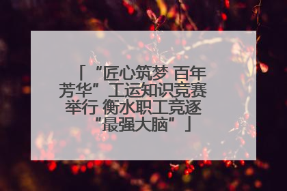 “匠心筑梦 百年芳华”工运知识竞赛举行 衡水职工竞逐“最强大脑”