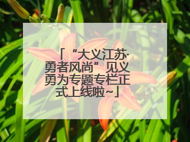“大义江苏·勇者风尚”见义勇为专题专栏正式上线啦~