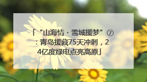 “山海情・雪域援梦”⑦：青岛援藏75天冲刺，24亿度绿电点亮高原