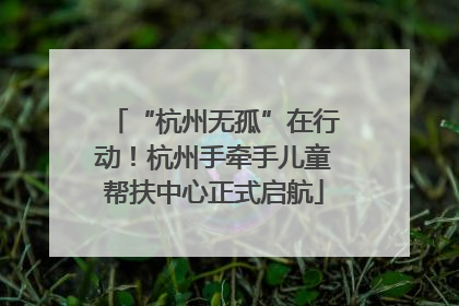 “杭州无孤”在行动！杭州手牵手儿童帮扶中心正式启航