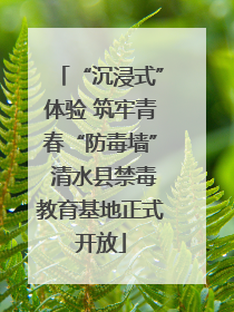 “沉浸式”体验 筑牢青春“防毒墙” 清水县禁毒教育基地正式开放