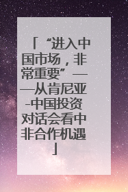 “进入中国市场，非常重要”——从肯尼亚-中国投资对话会看中非合作机遇