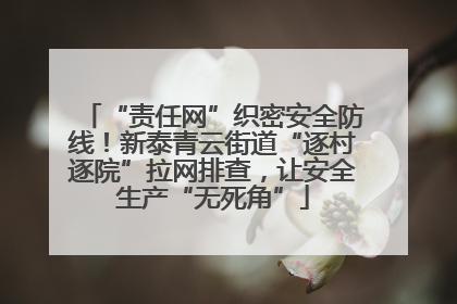 “责任网”织密安全防线！新泰青云街道“逐村逐院”拉网排查，让安全生产“无死角”