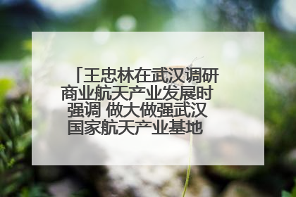 王忠林在武汉调研商业航天产业发展时强调 做大做强武汉国家航天产业基地 打造具有全国影响力的“中国星谷”