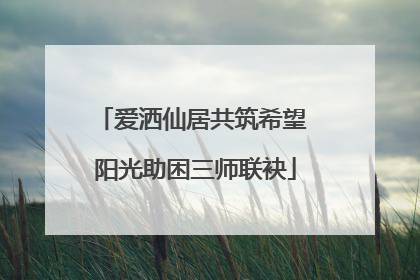 爱洒仙居共筑希望 阳光助困三师联袂