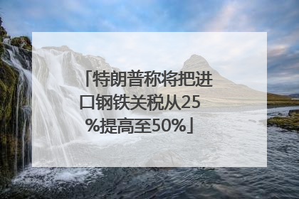 特朗普称将把进口钢铁关税从25%提高至50%