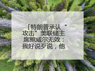 特朗普承认“攻击”美联储主席鲍威尔无效：我好说歹说，他就是不降息