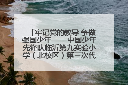 牢记党的教导 争做强国少年——中国少年先锋队临沂第九实验小学（北校区）第三次代表大会胜利召开