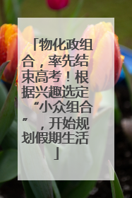 物化政组合，率先结束高考！根据兴趣选定“小众组合”，开始规划假期生活