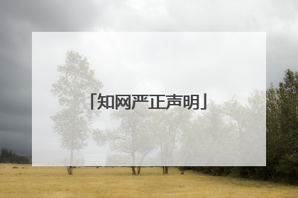 知网严正声明