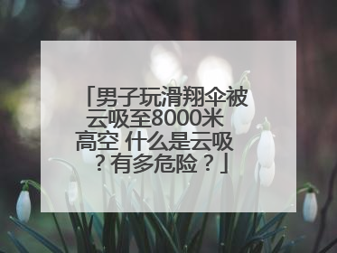 男子玩滑翔伞被云吸至8000米高空 什么是云吸？有多危险？