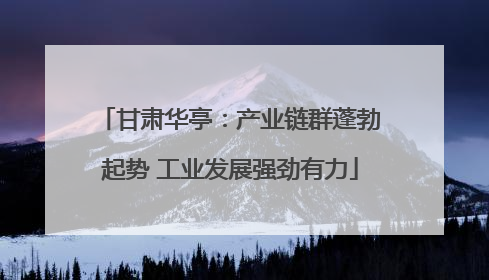 甘肃华亭：产业链群蓬勃起势 工业发展强劲有力