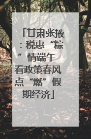 甘肃张掖：税惠“粽”情端午 看政策春风点“燃”假期经济