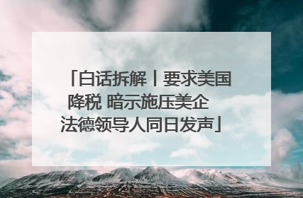 白话拆解丨要求美国降税 暗示施压美企 法德领导人同日发声