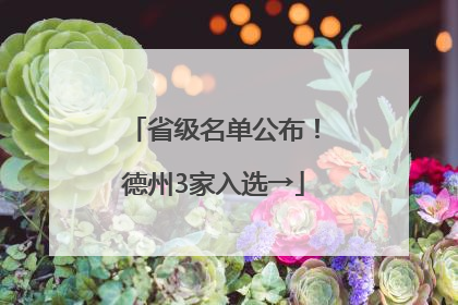 省级名单公布！德州3家入选→