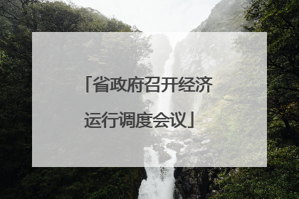 省政府召开经济运行调度会议