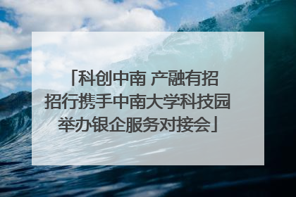 科创中南 产融有招 招行携手中南大学科技园举办银企服务对接会