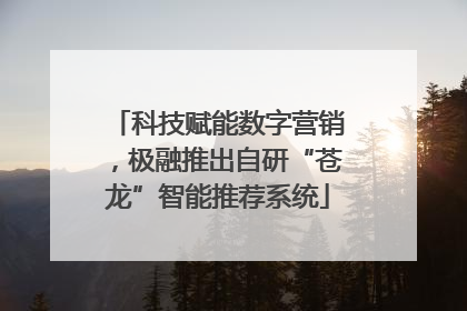 科技赋能数字营销，极融推出自研“苍龙”智能推荐系统