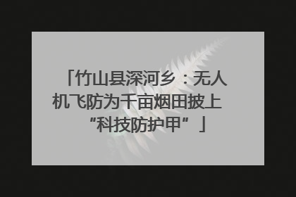 竹山县深河乡：无人机飞防为千亩烟田披上“科技防护甲”