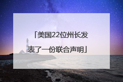 美国22位州长发表了一份联合声明
