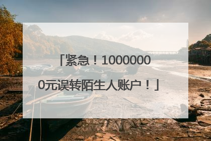 紧急！10000000元误转陌生人账户！