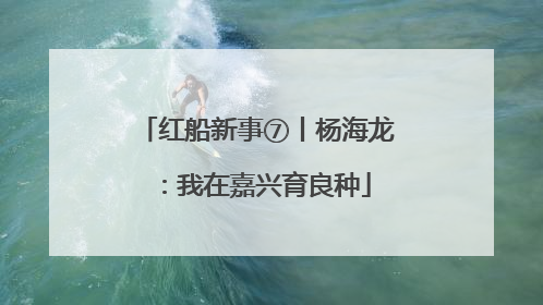 红船新事⑦丨杨海龙：我在嘉兴育良种