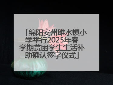 绵阳安州雎水镇小学举行2025年春学期贫困学生生活补助确认签字仪式