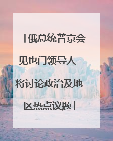 俄总统普京会见也门领导人 将讨论政治及地区热点议题