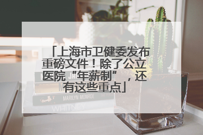 上海市卫健委发布重磅文件！除了公立医院“年薪制”，还有这些重点