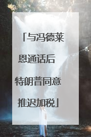 与冯德莱恩通话后 特朗普同意推迟加税