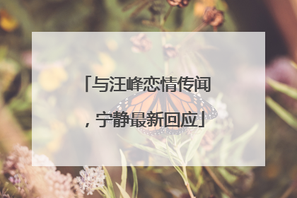 与汪峰恋情传闻，宁静最新回应