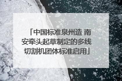 中国标准泉州造 南安牵头起草制定的多线切割机团体标准启用