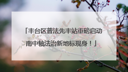 丰台区普法先丰站重磅启动 南中轴法治新地标现身！