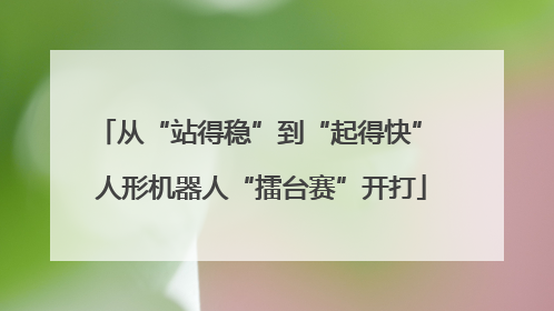 从“站得稳”到“起得快” 人形机器人“擂台赛”开打