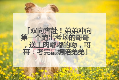 双向奔赴！弟弟冲向第一个跑出考场的哥哥，送上肉嘟嘟的吻，哥哥：考完最想陪弟弟