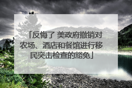 反悔了 美政府撤销对农场、酒店和餐馆进行移民突击检查的豁免