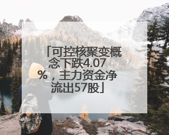 可控核聚变概念下跌4.07%，主力资金净流出57股