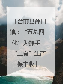 台前县孙口镇：“五基四化”为抓手 “三夏”生产保丰收