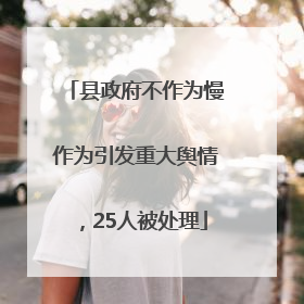 县政府不作为慢作为引发重大舆情，25人被处理