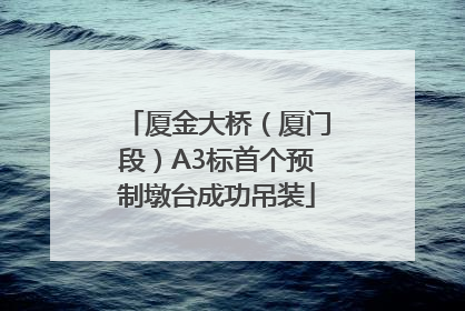 厦金大桥（厦门段）A3标首个预制墩台成功吊装