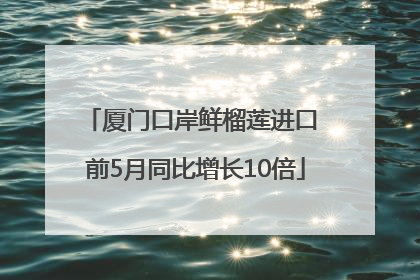 厦门口岸鲜榴莲进口 前5月同比增长10倍