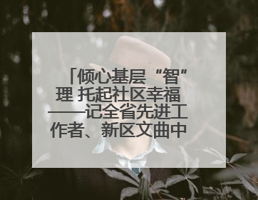 倾心基层“智”理 托起社区幸福——记全省先进工作者、新区文曲中心社区党委书记董世弘