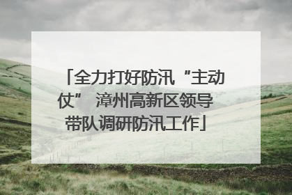 全力打好防汛“主动仗” 漳州高新区领导带队调研防汛工作