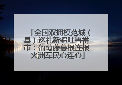 全国双拥模范城（县）巡礼新疆吐鲁番市：葡萄藤蔓根连根 火洲军民心连心