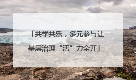 共学共乐，多元参与让基层治理“活”力全开