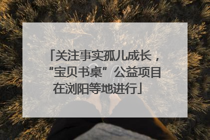 关注事实孤儿成长，“宝贝书桌”公益项目在浏阳等地进行